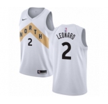 Men's Nike Toronto Raptors #2 Kawhi Leonard Swingman White NBA Jersey - City Edition