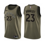 Men's Nike Toronto Raptors #23 Fred VanVleet Swingman Green Salute to Service NBA Jersey