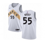Men's Nike Toronto Raptors #55 Delon Wright Swingman White NBA Jersey - City Edition