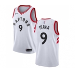 Men's Nike Toronto Raptors #9 Serge Ibaka Swingman White NBA Jersey - Association Edition