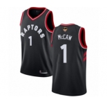 Men's Toronto Raptors #1 Patrick McCaw Authentic Black 2019 Basketball Finals Bound Jersey Statement Edition