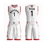Men's Toronto Raptors #1 Patrick McCaw Authentic White 2019 Basketball Finals Bound Suit Jersey - Association Edition