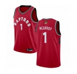 Men's Toronto Raptors #1 Tracy Mcgrady Swingman Red 2019 Basketball Finals Bound Jersey - Icon Edition