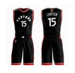 Men's Toronto Raptors #15 Vince Carter Swingman Black 2019 Basketball Finals Bound Suit Jersey Statement Edition