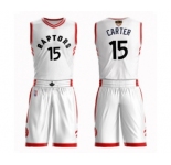 Men's Toronto Raptors #15 Vince Carter Swingman White 2019 Basketball Finals Bound Suit Jersey - Association Edition