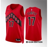 Men's Toronto Raptors #17 Garrett Temple Red Icon Edition Stitched Basketball Jersey