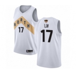 Men's Toronto Raptors #17 Jeremy Lin Authentic White 2019 Basketball Finals Bound Jersey - City Edition