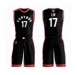 Men's Toronto Raptors #17 Jeremy Lin Swingman Black 2019 Basketball Finals Bound Suit Jersey Statement Edition