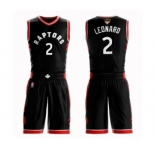 Men's Toronto Raptors #2 Kawhi Leonard Authentic Black 2019 Basketball Finals Bound Suit Jersey Statement Edition