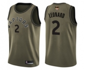 Men's Toronto Raptors #2 Kawhi Leonard Swingman Green Salute to Service 2019 Basketball Finals Bound Jersey