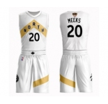 Men's Toronto Raptors #20 Jodie Meeks Swingman White 2019 Basketball Finals Bound Suit Jersey - City Edition