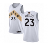 Men's Toronto Raptors #23 Fred VanVleet Authentic White 2019 Basketball Finals Bound Jersey - City Edition