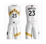 Men's Toronto Raptors #23 Fred VanVleet Swingman White 2019 Basketball Finals Bound Suit Jersey - City Edition