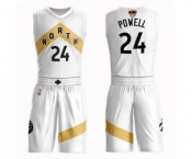 Men's Toronto Raptors #24 Norman Powell Authentic White 2019 Basketball Finals Bound Suit Jersey - City Edition