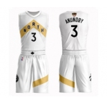 Men's Toronto Raptors #3 OG Anunoby Swingman White 2019 Basketball Finals Bound Suit Jersey - City Edition