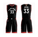 Men's Toronto Raptors #33 Marc Gasol Authentic Black 2019 Basketball Finals Bound Suit Jersey Statement Edition