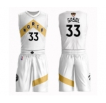 Men's Toronto Raptors #33 Marc Gasol Swingman White 2019 Basketball Finals Bound Suit Jersey - City Edition