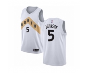 Men's Toronto Raptors #5 Stanley Johnson Authentic White Basketball Jersey - City Edition