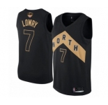 Men's Toronto Raptors #7 Kyle Lowry Authentic Black 2019 Basketball Finals Bound Jersey - City Edition
