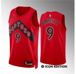 Men's Toronto Raptors #9 RJ Barrett Red Icon Edition Stitched Basketball Jersey