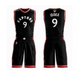 Men's Toronto Raptors #9 Serge Ibaka Authentic Black 2019 Basketball Finals Bound Suit Jersey Statement Edition