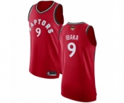 Men's Toronto Raptors #9 Serge Ibaka Authentic Red 2019 Basketball Finals Bound Jersey - Icon Edition