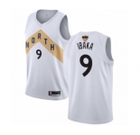 Men's Toronto Raptors #9 Serge Ibaka Swingman White 2019 Basketball Finals Bound Jersey - City Edition