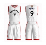 Men's Toronto Raptors #9 Serge Ibaka Swingman White 2019 Basketball Finals Bound Suit Jersey - Association Edition