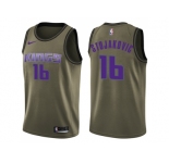 Men Nike Sacramento Kings #16 Peja Stojakovic Green Salute to Service NBA Swingman Jersey