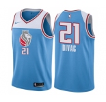 Men's Nike Sacramento Kings #21 Vlade Divac Swingman Blue NBA Jersey - City Edition