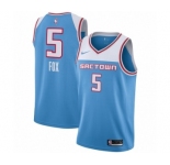 Men's Nike Sacramento Kings #5 De'Aaron Fox Swingman Blue NBA Jersey - 2018-19 City Edition