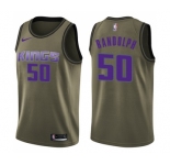 Men's Nike Sacramento Kings #50 Zach Randolph Swingman Green Salute to Service NBA Jersey