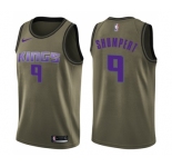Men's Nike Sacramento Kings #9 Iman Shumpert Swingman Green Salute to Service NBA Jersey