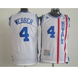 nba sacramento kings #4 webber m&n white