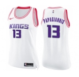 Women's Nike Sacramento Kings #13 Georgios Papagiannis Swingman White Pink Fashion NBA Jersey