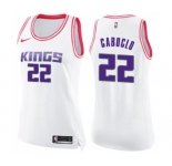 Women's Nike Sacramento Kings #22 Bruno Caboclo Swingman White Pink Fashion NBA Jersey