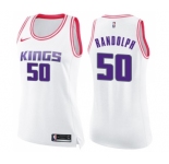 Women's Nike Sacramento Kings #50 Zach Randolph Swingman White Pink Fashion NBA Jersey