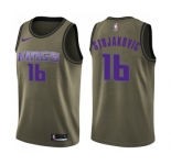 Youth Nike Sacramento Kings #16 Peja Stojakovic Swingman Green Salute to Service NBA Jersey
