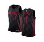 Men Nike Portland Trail Blazers #1 Evan Turner Authentic Black NBA Jersey - City Edition