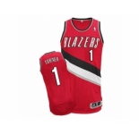 Men's Adidas Portland Trail Blazers #1 Evan Turner Authentic Red Alternate NBA Jersey