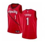 Men's Nike Portland Trail Blazers #1 Evan Turner Red Swingman Jersey - Earned Edition