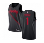 Men's Nike Portland Trail Blazers #1 Evan Turner Swingman Black NBA Jersey - 2018-19 City Edition