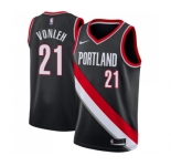 Men's Nike Portland Trail Blazers #21 Noah Vonleh Swingman Black Road NBA Jersey - Icon Edition