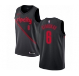 Men's Nike Portland Trail Blazers #6 Nik Stauskas Swingman Black NBA Jersey - 2018-19 City Edition