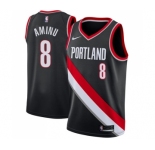 Men's Nike Portland Trail Blazers #8 Al-Farouq Aminu Swingman Black Road NBA Jersey - Icon Edition