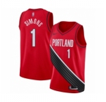 Men's Portland Trail Blazers #1 Anfernee Simons Authentic Red Finished Basketball Jersey - Statement Edition