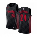 Men's Portland Trail Blazers #24 Kent Bazemore Authentic Black Basketball Jersey - City Edition