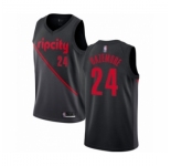 Men's Portland Trail Blazers #24 Kent Bazemore Authentic Black Basketball Jersey 2018-19 City Edition