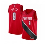 Men's Portland Trail Blazers #9 Nassir Little Authentic Red Finished Basketball Jersey - Statement Edition