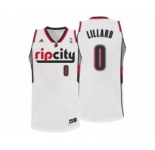 Portland Trail Blazers #0 Damian Lillard Rip City White Swingman Jersey